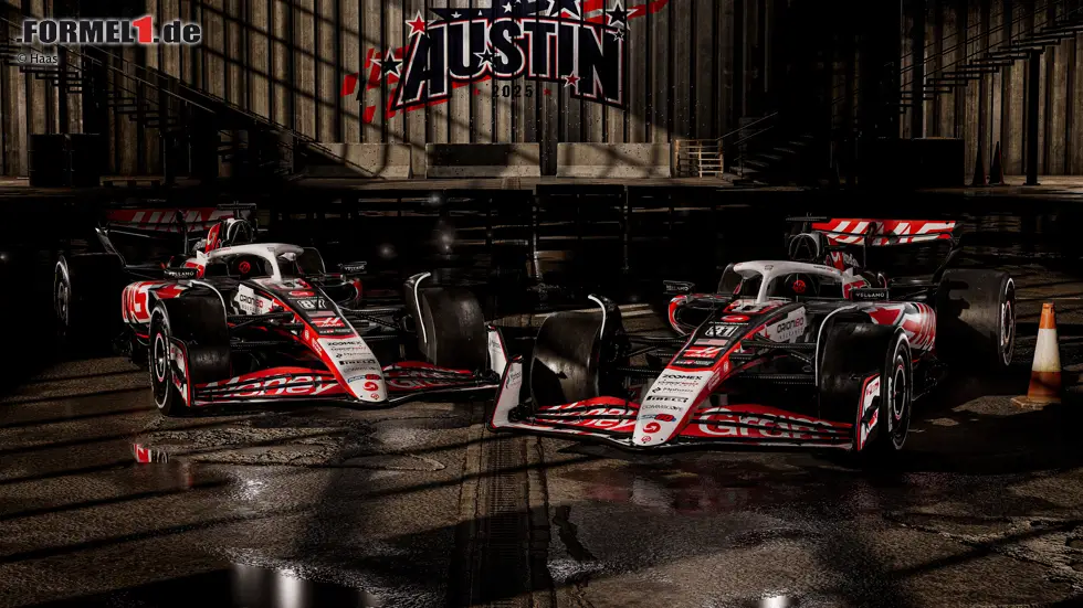 Zum Formel-1-Rennen in Austin hat sich Haas auch 2025 wieder für ein Sonderdesign entschieden. Wir zeigen, wie das Auto von Esteban Ocon und Oliver Bearman am Wochenende in Texas aussehen wird. Foto zur News: Zum Formel-1-Rennen in Austin hat sich Haas auch 2025 wieder für ein Sonderdesign entschieden. Wir zeigen, wie das Auto von Esteban Ocon und Oliver Bearman am Wochenende in Texas aussehen wird.