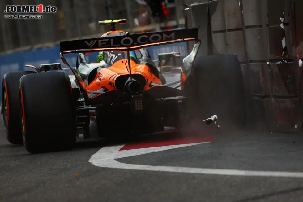 Aserbaidschan: In Baku hätte Norris die Chance gehabt, viele Punkte gutzumachen. Denn Teamkollege Piastri verunfallt sowohl im Qualifying als auch im Rennen und geht damit leer aus. Doch der Brite landet nach einem schwierigen Wochenende am Ende nur auf dem siebten Platz und sammelt selbst nur sechs Zähler. Foto zur News: Aserbaidschan: In Baku hätte Norris die Chance gehabt, viele Punkte gutzumachen. Denn Teamkollege Piastri verunfallt sowohl im Qualifying als auch im Rennen und geht damit leer aus. Doch der Brite landet nach einem schwierigen Wochenende am Ende nur auf dem siebten Platz und sammelt selbst nur sechs Zähler.