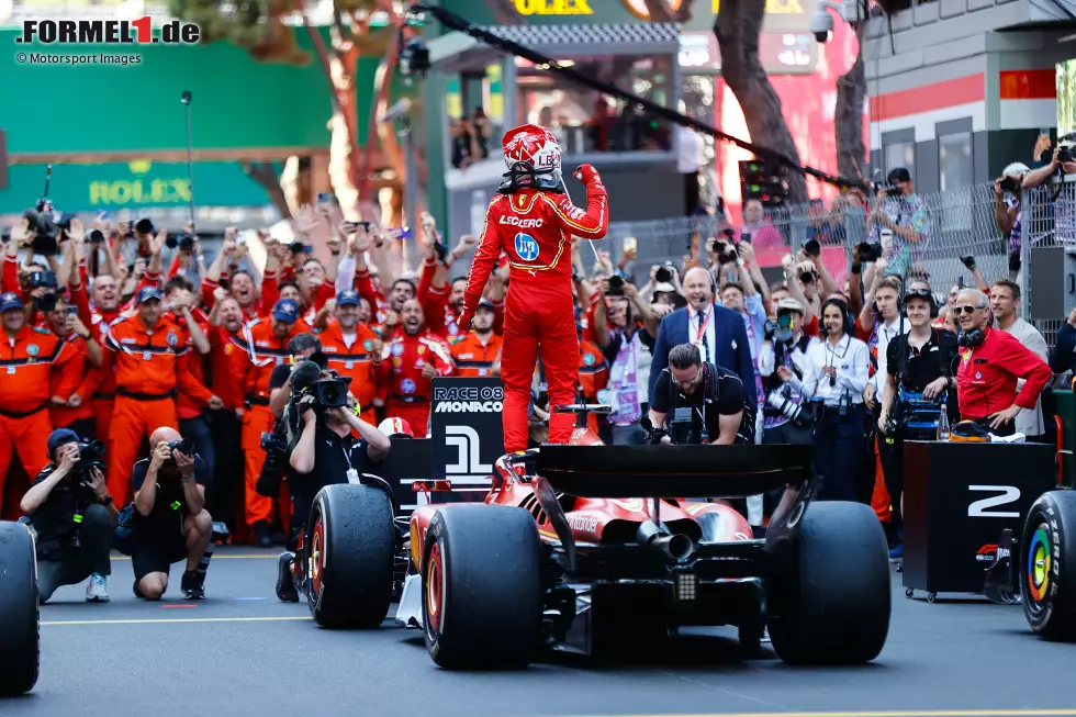 Foto zur News: Großer Preis von Monaco 2024: Endlich der Heimsieg: Nach Jahren voller Pech gewinnt Leclerc souverän auf den Straßen seiner Heimatstadt Monaco.