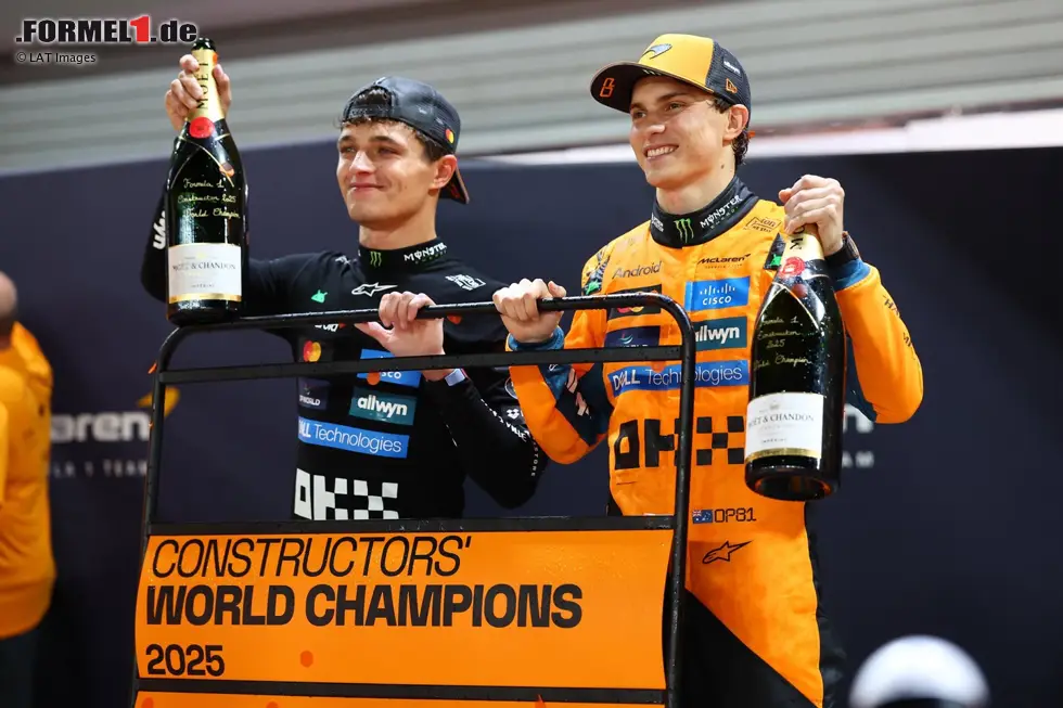 Foto zur News: Auf dem Weg zum WM-Titelgewinn in der Konstrukteurswertung erzielten Norris und Piastri bis zum Rennen in Singapur bereits zehn Polepositions, acht Doppelsiege sowie 33 Podestplätze in Sprints und Grands Prix.