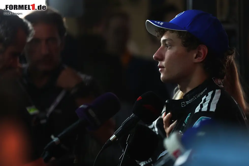 Foto zur News: Andrea Kimi Antonelli (Redaktion: 3) - Einige hätten noch eine 2 gegeben, letztendlich landen wir aber bei der gleichen Note wie unser Experte. Dabei geht es nicht nur um den Fehler am Ende, denn eigentlich hätte man von Mercedes unter diesen Umständen ein Podium erwarten können. Das holte er nicht.