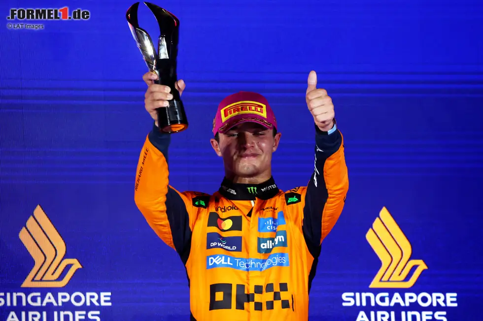 Foto zur News: Lando Norris (Redaktion: 2) - Nicht sein bestes Wochenende, aber am Ende vor dem Teamkollegen, was im Hinblick auf die Fahrer-WM das Wichtigste ist. Die Meinungen darüber, ob die Aktion beim Start Absicht war oder nicht, gehen auch in der Redaktion etwas auseinander.