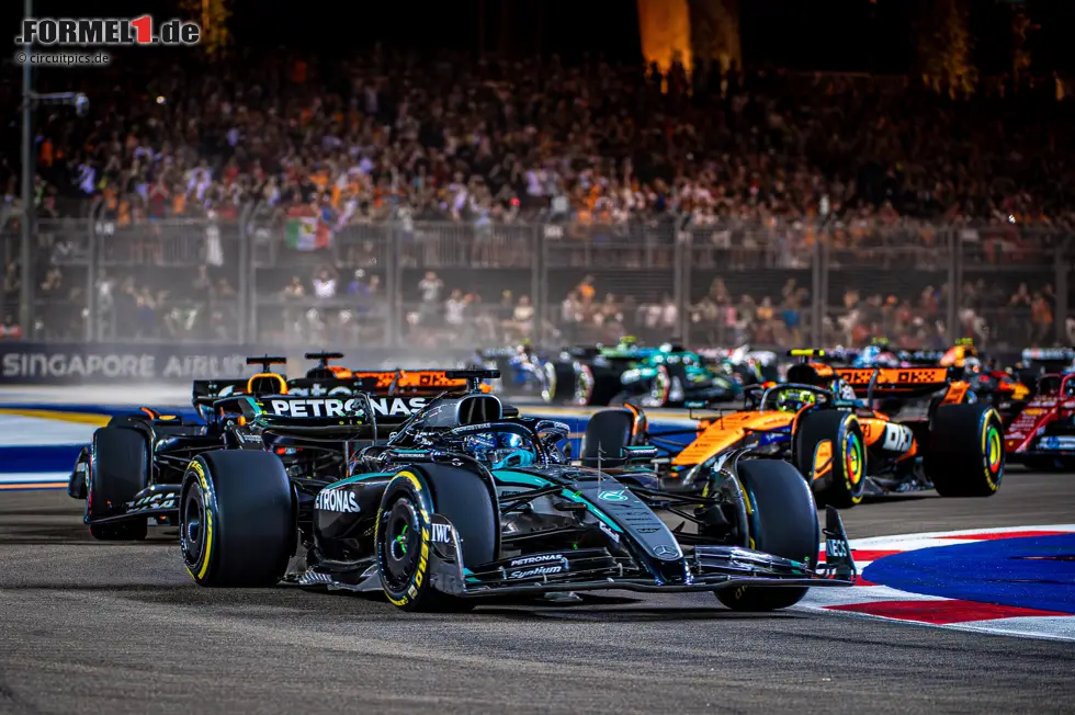 George Russell (Marc Surer: 1) - "Dass der Mercedes auf eine Runde schnell ist, wissen wir. Aber der Speed im Rennen und fehlerfrei zu bleiben, das war stark von Russell." Foto zur News: George Russell (Marc Surer: 1) - "Dass der Mercedes auf eine Runde schnell ist, wissen wir. Aber der Speed im Rennen und fehlerfrei zu bleiben, das war stark von Russell."