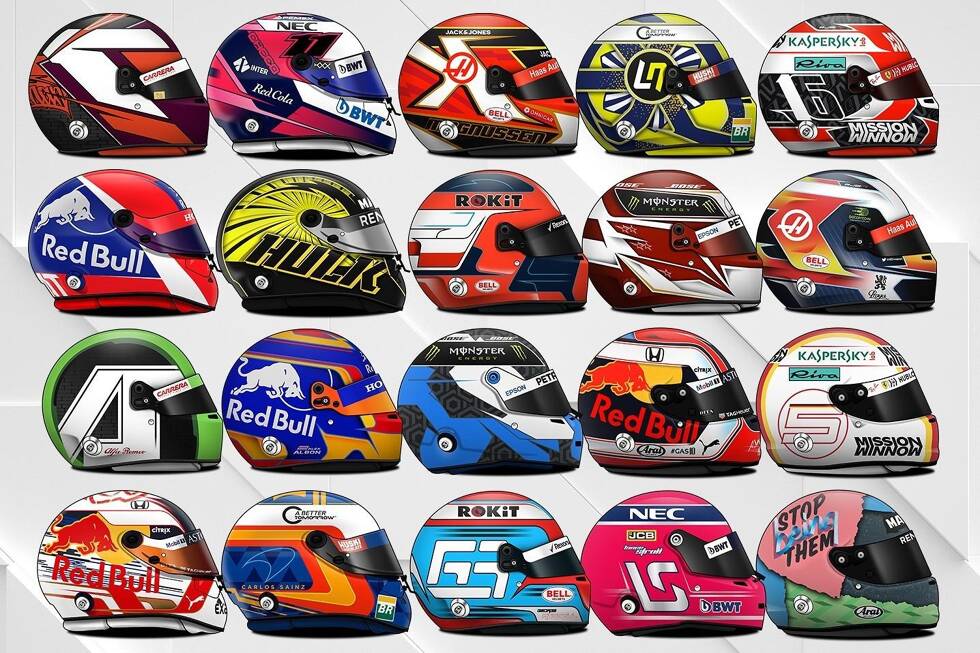Foto zur News: Wir stellen vor: Die neuen Helmdesigns der 20 Formel-1-Fahrer in der Rennsaison 2019!