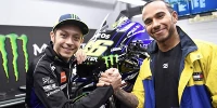 Foto zur News: Im Tausch mit Valentino Rossi: Lewis Hamilton erstmals auf MotoGP-Bike!