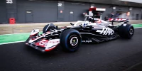 Foto zur News: Haas VF-24 auf der Strecke: Hülkenberg spult 200 Kilometer in Silverstone ab