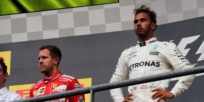 Foto zur News: Sebastian Vettel, Lewis Hamilton, Daniel Ricciardo