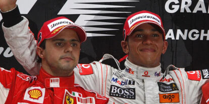 Foto zur News: Felipe Massa, Lewis Hamilton, Kimi Räikkönen