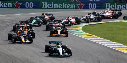Foto zur News: George Russell, Lewis Hamilton, Max Verstappen, Lando Norris, Sergio Perez