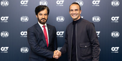 Foto zur News: FIA-Präsident Mohammed bin Sulayem und AlphaTauri-CEO Ahmet Mercan