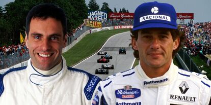 Foto zur News: Fotomontage: Roland Ratzenberger und Ayrton Senna vor der Kulisse von Imola 1994