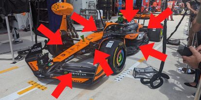 Foto zur News: Die umfangreichen Updates am McLaren MCL38 beim Formel-1-Rennen in Miami 2024