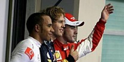 Foto zur News: Lewis Hamilton, Sebastian Vettel und Fernando Alonso