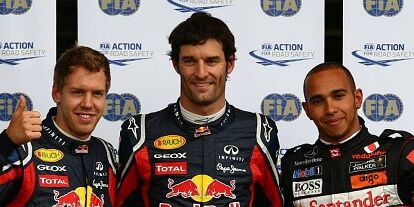 Foto zur News: Sebastian Vettel, Mark Webber und Lewis Hamilton