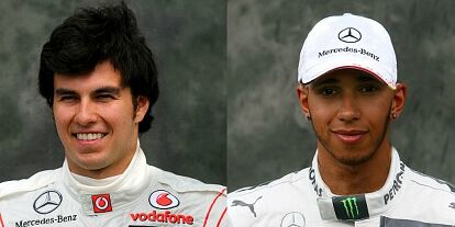 Foto zur News: Sergio Perez, Lewis Hamilton, Fotomontage, Montage