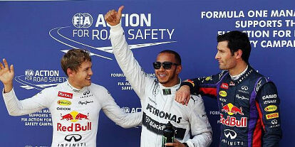 Foto zur News: Sebastian Vettel, Lewis Hamilton, Mark Webber
