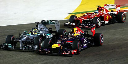 Foto zur News: Sebastian Vettel, Nico Rosberg, Fernando Alonso