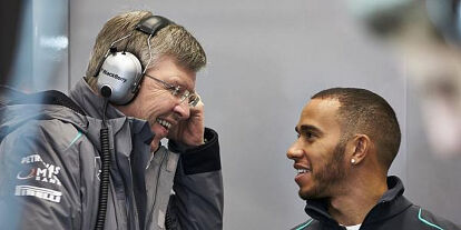 Foto zur News: Lewis Hamilton, Ross Brawn (Teamchef)