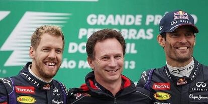Foto zur News: Sebastian Vettel, Christian Horner, Mark Webber