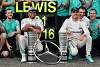 Foto zur News: Hamilton feiert den Sieg, Rosberg ein trauriges Heimspiel