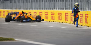 Foto zur News: Brennender McLaren: Norris fordert rasche Aufklärung des