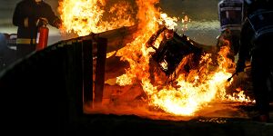 Foto zur News: Grosjeans Feuerunfall in Bahrain: Was wäre ohne Leitplanke