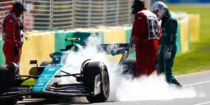 F1-Training Melbourne: Vettels Aston raucht gleich bei