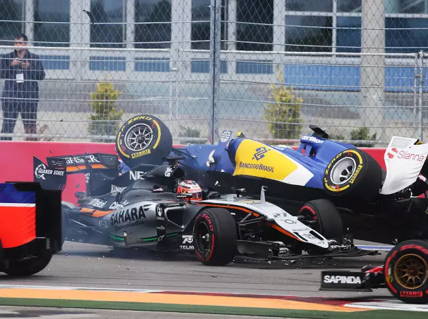 Foto zur News: Force India: Perez im Glück, Hülkenberg mit Start-Aus