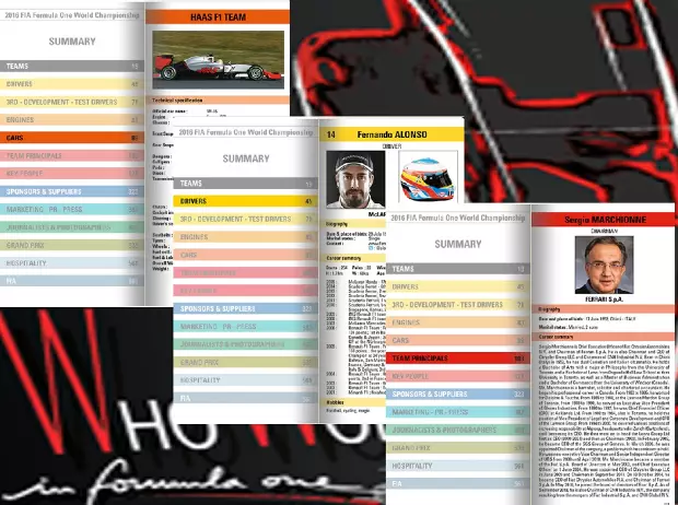 Foto zur News: Who Works in Formula One 2016: Neue "Formel-1-Bibel" jetzt inklusive App!