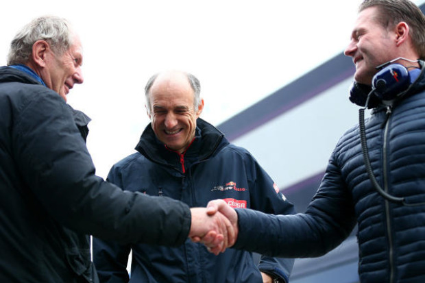 Helmut Marko, Franz Tost, Jos Verstappen Helmut Marko, Franz Tost, Jos Verstappen