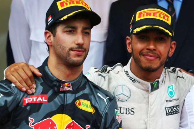 Daniel Ricciardo, Lewis Hamilton, Sergio Perez Daniel Ricciardo, Lewis Hamilton, Sergio Perez