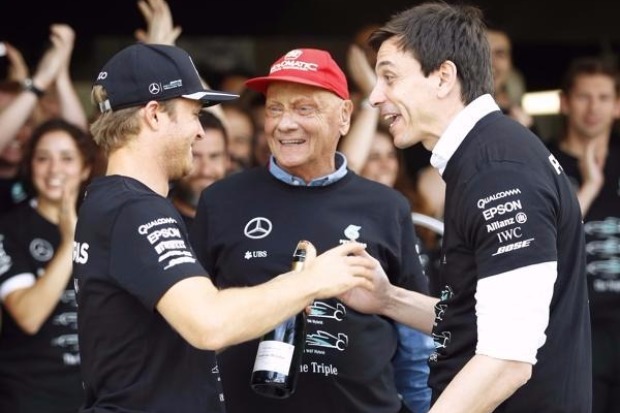 Nico Rosberg, Niki Lauda, Toto Wolff
