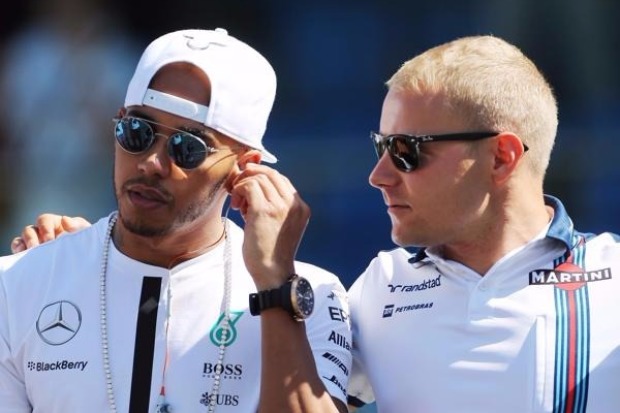 Lewis Hamilton, Valtteri Bottas, Justin Wilson Lewis Hamilton, Valtteri Bottas, Justin Wilson