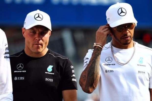 Toto Wolff, Valtteri Bottas, Lewis Hamilton