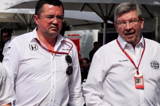 Zak Brown, Eric Boullier, Ross Brawn Zak Brown, Eric Boullier, Ross Brawn