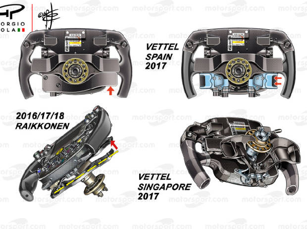 Foto zur News: Vettels Ferrari-Lenkrad: Wofür ist der ominöse Zusatzhebel?