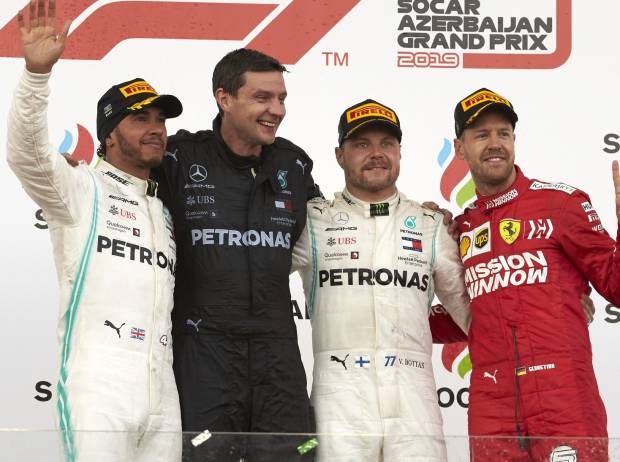 Lewis Hamilton, Valtteri Bottas, Sebastian Vettel
