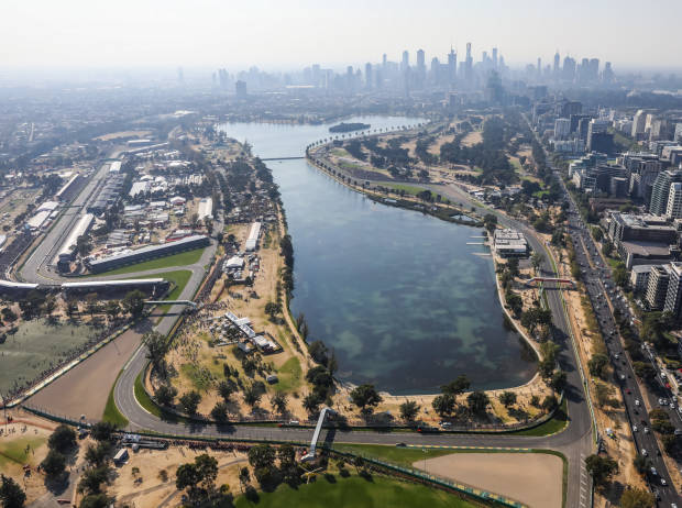 Der Albert Park in Melbourne aus der Vogelperspektive