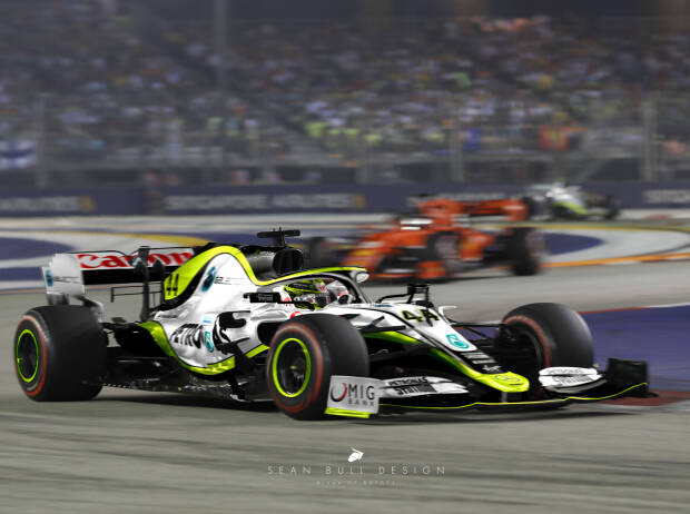Lewis Hamilton, Brawn BGP 011, Singapur 2020 (Alternative F1-History von Sean Bull) Lewis Hamilton, Brawn BGP 011, Singapur 2020 (Alternative F1-History von Sean Bull)