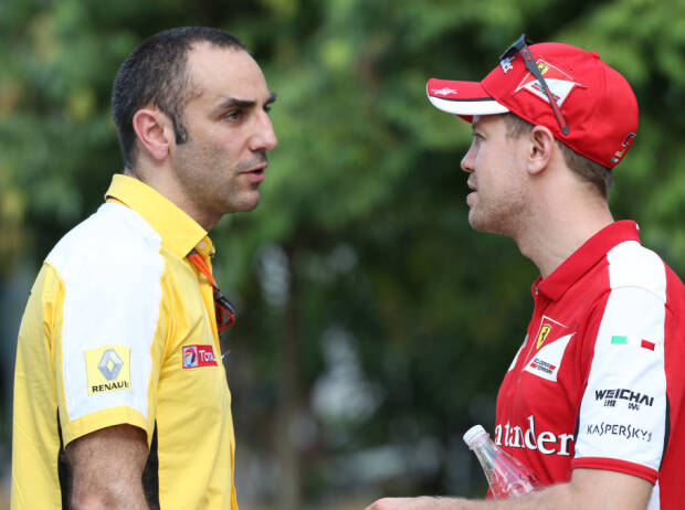 Cyril Abiteboul, Sebastian Vettel Cyril Abiteboul, Sebastian Vettel