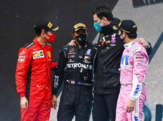 Sebastian Vettel, Lewis Hamilton, Toto Wolff, Sergio Perez Sebastian Vettel, Lewis Hamilton, Toto Wolff, Sergio Perez