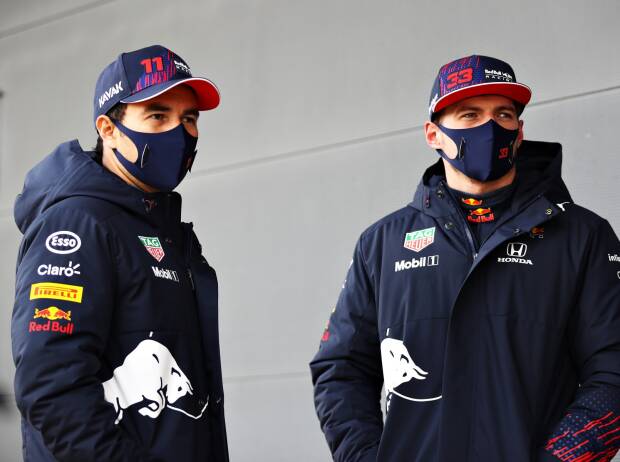 Max Verstappen, Sergio Perez, Mark Thompson Max Verstappen, Sergio Perez, Mark Thompson