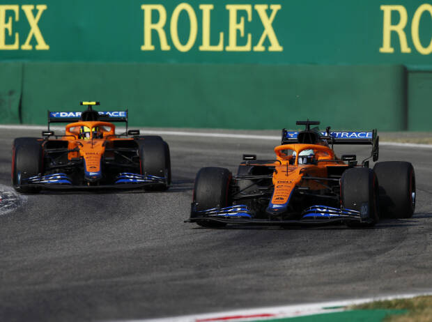 Daniel Ricciardo vor Lando Norris (McLaren MCL35M) beim Formel-1-Sprint von Monza 2021