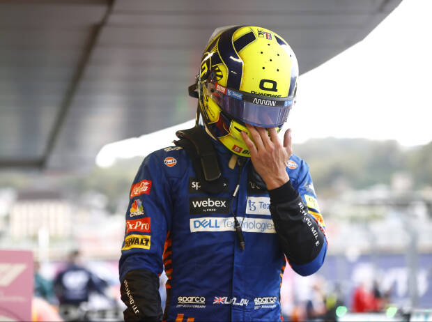 Große Enttäuschung bei Lando Norris (McLaren) nach dem Grand Prix von Russland in Sotschi 2021 Große Enttäuschung bei Lando Norris (McLaren) nach dem Grand Prix von Russland in Sotschi 2021