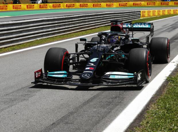 Lewis Hamilton im Mercedes W12 in Brasilien