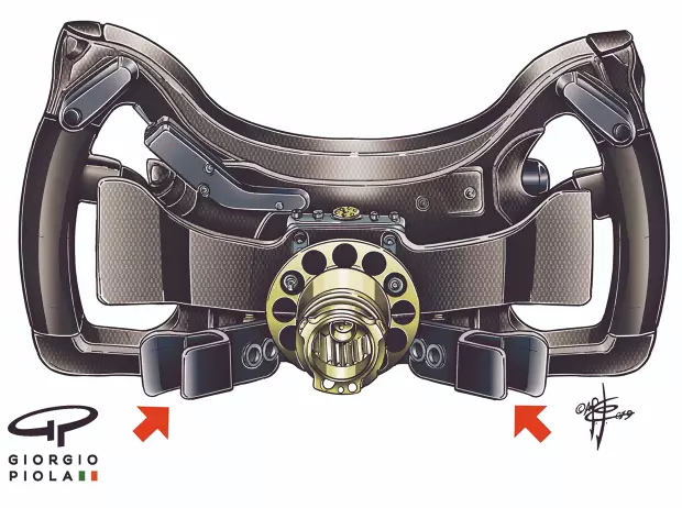 Foto zur News: Formel-1-Technik: So hat sich Russell von Hamiltons Lenkrad inspirieren lassen