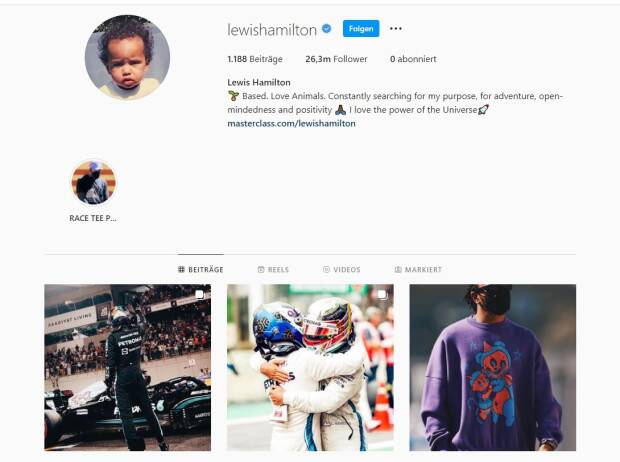 Foto zur News: Hamilton räumt Instagram auf: Formel 1 und Mercedes von Liste gelöscht