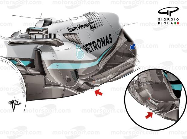 Foto zur News: Formel-1-Technik 2022: Wie Mercedes gegen das Porpoising kämpft