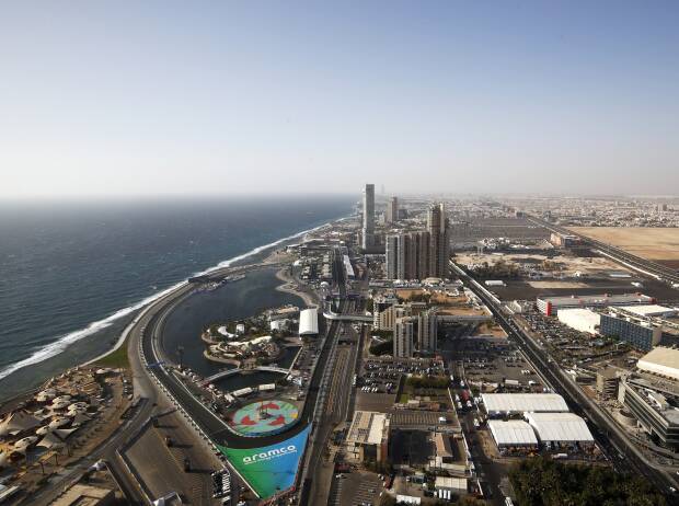 Blick auf den Jeddah Corniche Circuit in Dschidda, Saudi-Arabien, 26. März 2022 Blick auf den Jeddah Corniche Circuit in Dschidda, Saudi-Arabien, 26. März 2022