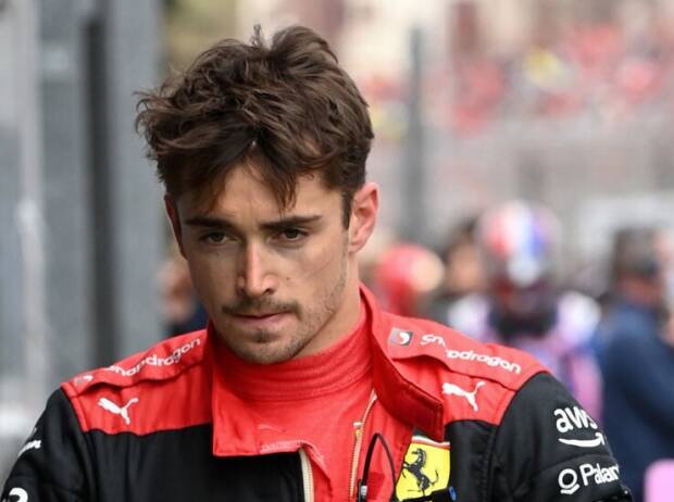 Charles Leclerc mit ernstem Blick nach dem Formel-1-Rennen in Imola 2022 Charles Leclerc mit ernstem Blick nach dem Formel-1-Rennen in Imola 2022